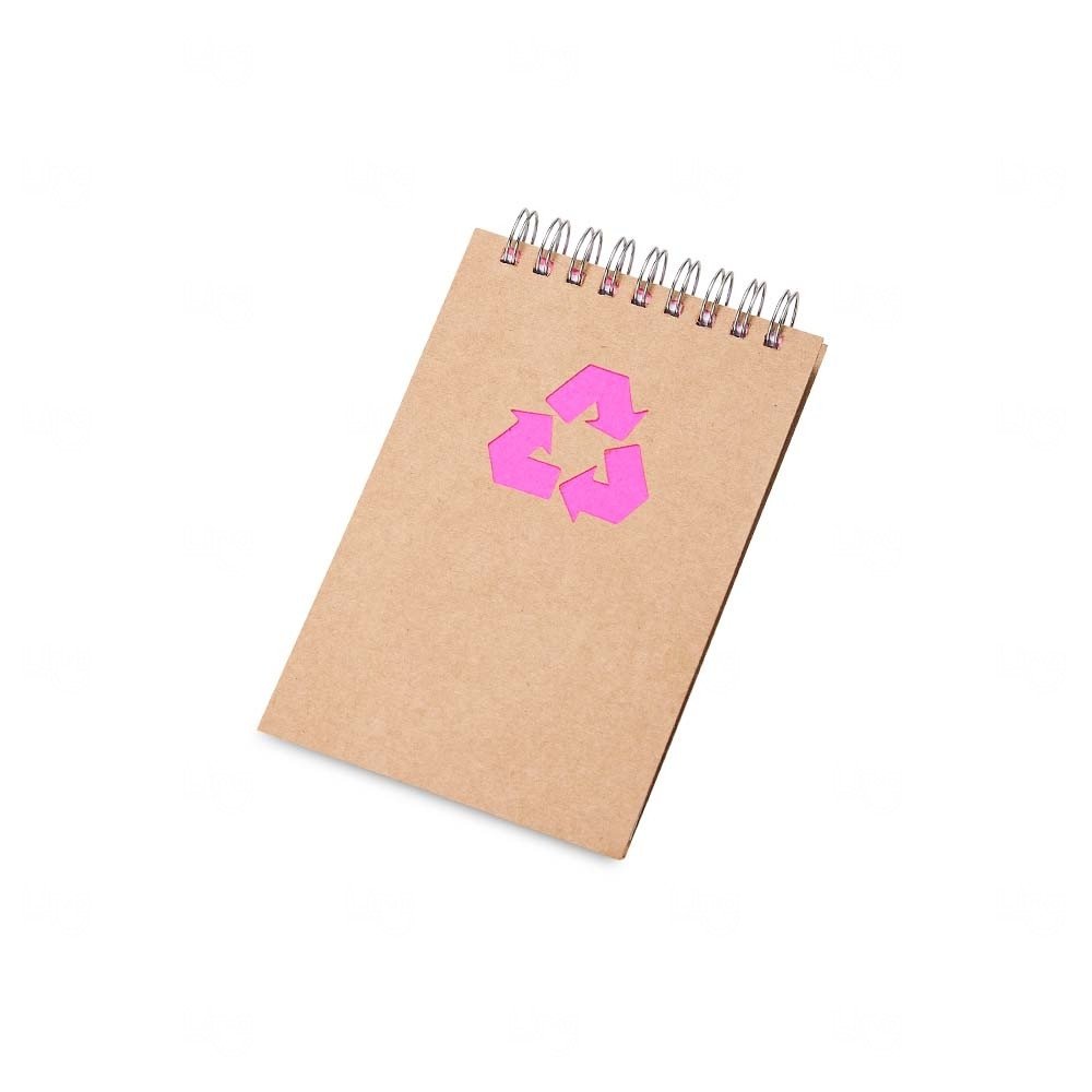 Bloco de Anotações Ecológico Personalizado - 14,5 x 8,8 cm Rosa