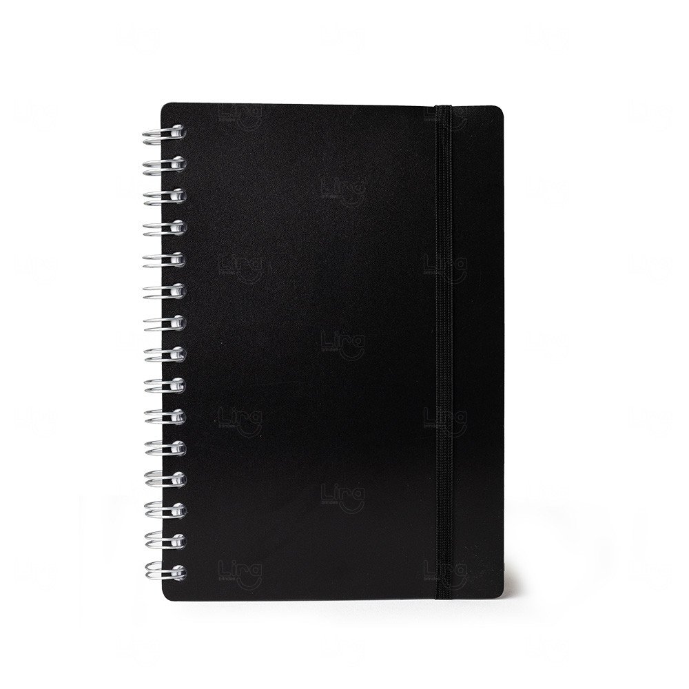 Agenda Diária 2026 com Espiral Personalizada - 20x14,6cm Preto