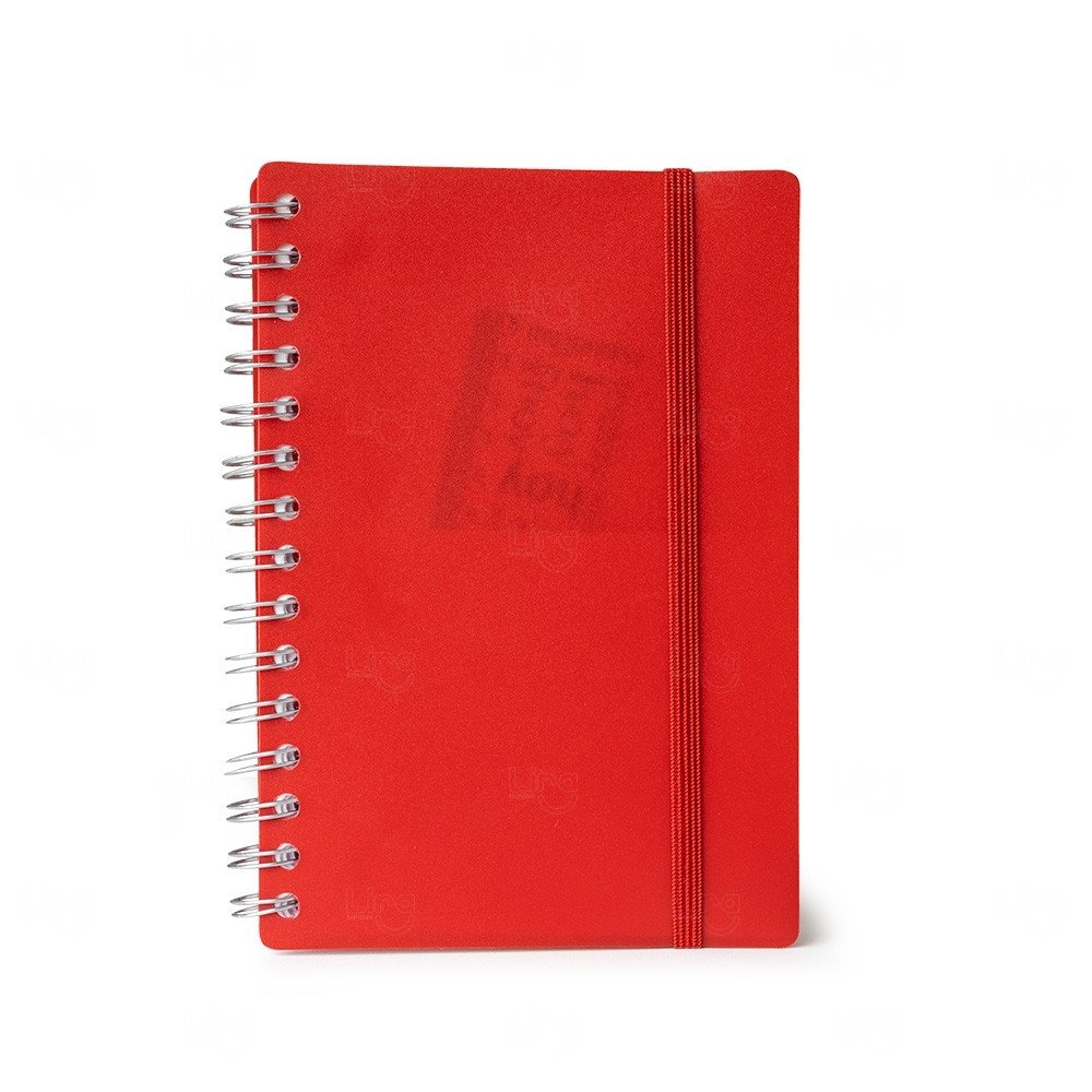 Agenda Diária 2026 com Espiral Personalizada - 20x14,6cm Vermelho