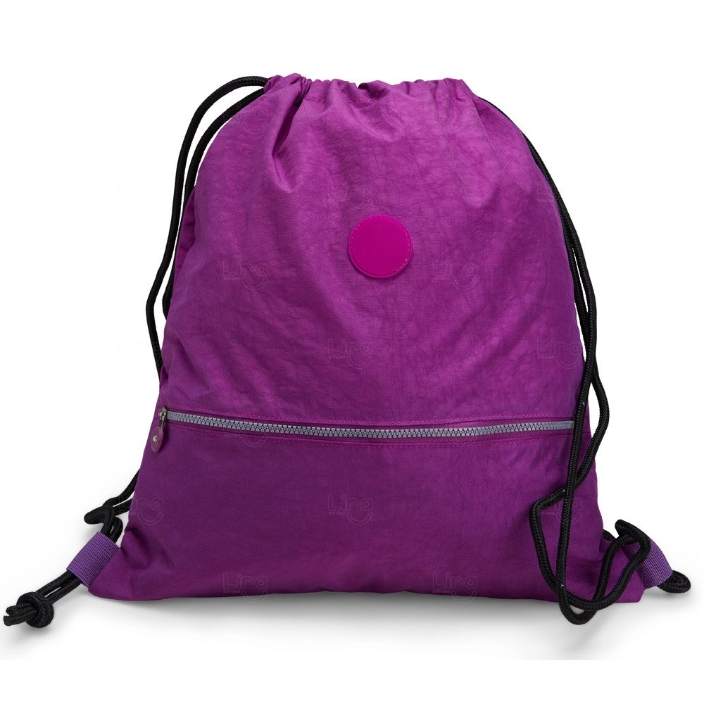 Sacochila Impermeável com Bolso Frontal Personalizada - 47x42 cm Roxo