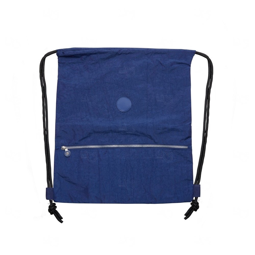 Sacochila Impermeável com Bolso Frontal Personalizada - 47x42 cm Azul Escuro
