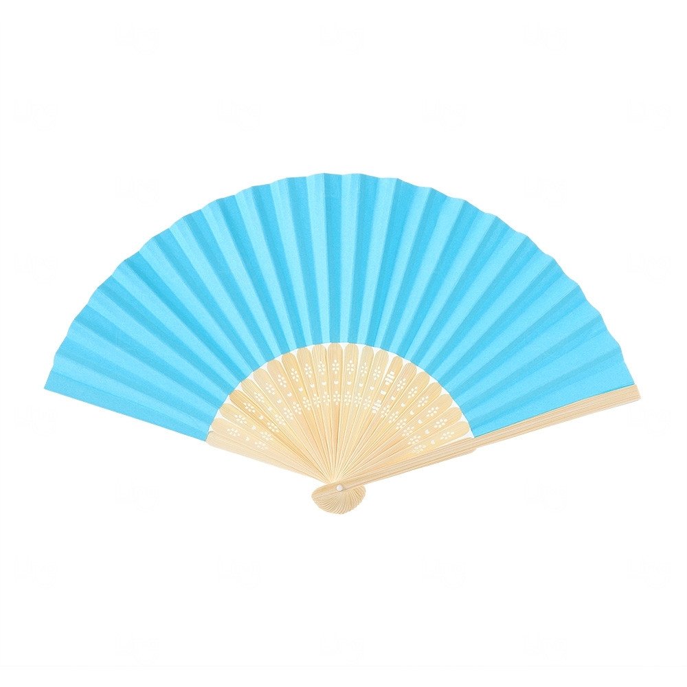 Leque Ecológico Personalizado Bambu Azul Claro