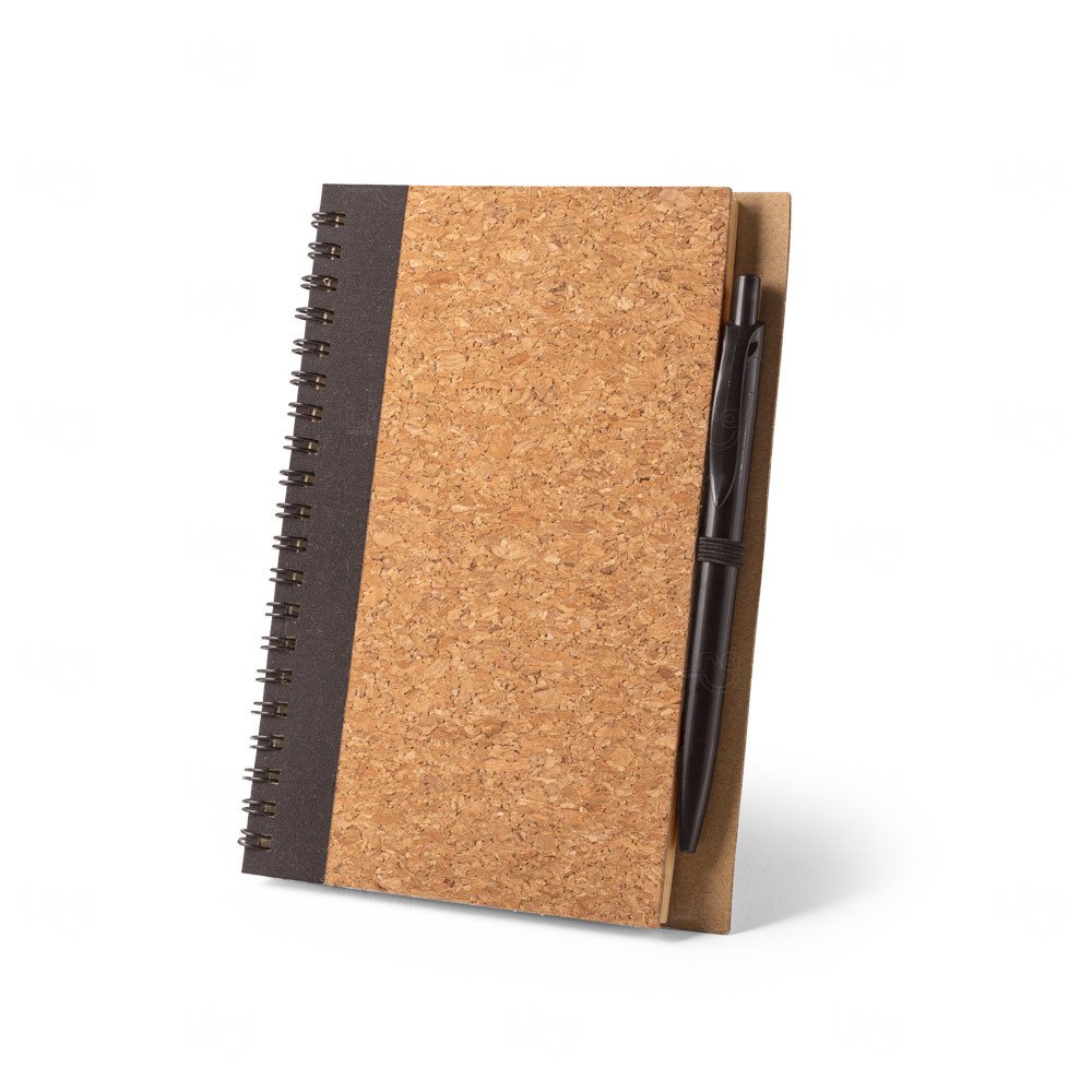 Caderno Eco em Cortiça com Caneta Personalizado - 17,8 x 13 cm 