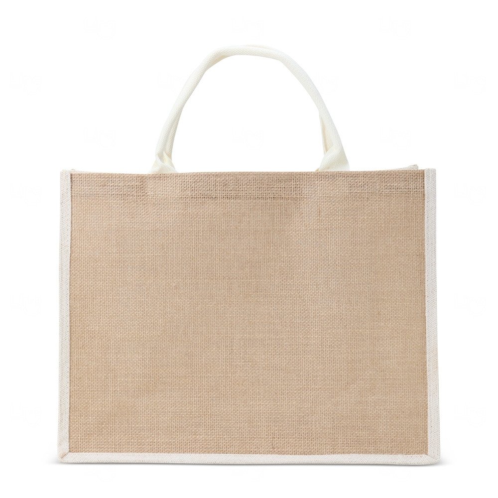 Sacola Ecológica de Juta Personalizada - 35 x 45 cm Branco