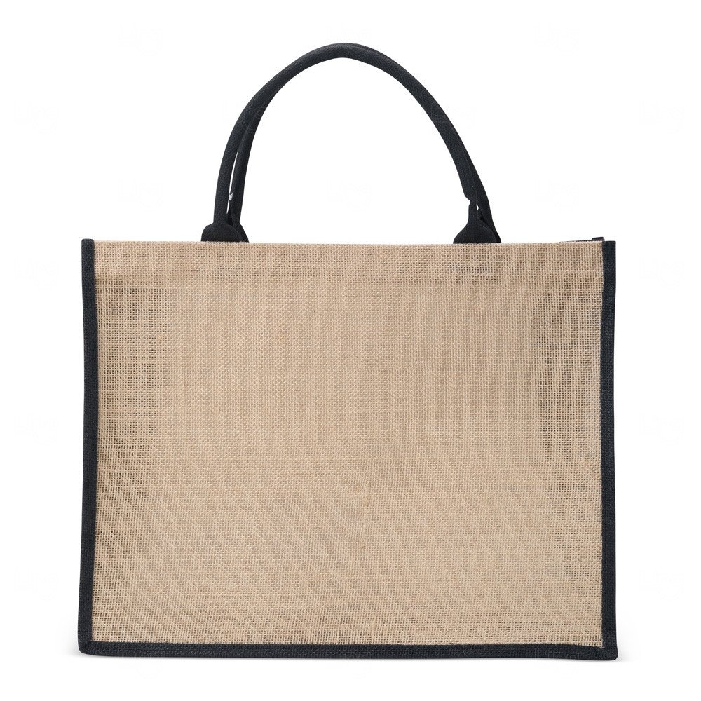 Sacola Ecológica de Juta Personalizada - 35 x 45 cm Preto