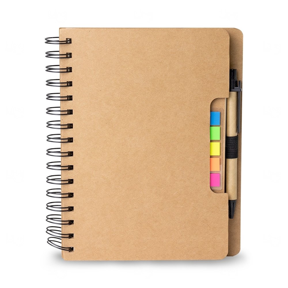 Caderno Ecológico com Adesivos e Caneta Personalizado - 21x18 cm 