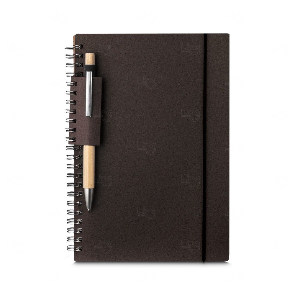 Caderno A5 de Papel Reciclado Personalizado - 21 x 15 cm Marrom