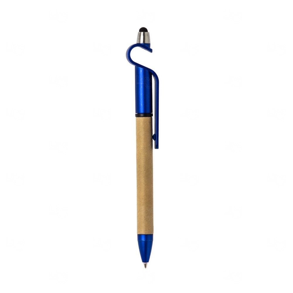 Caneta Ecológica Touch com Suporte Personalizada Azul
