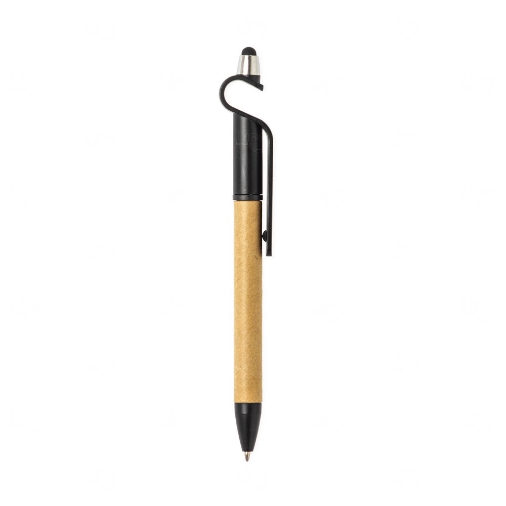 Caneta Ecológica Touch com Suporte Personalizada Preto