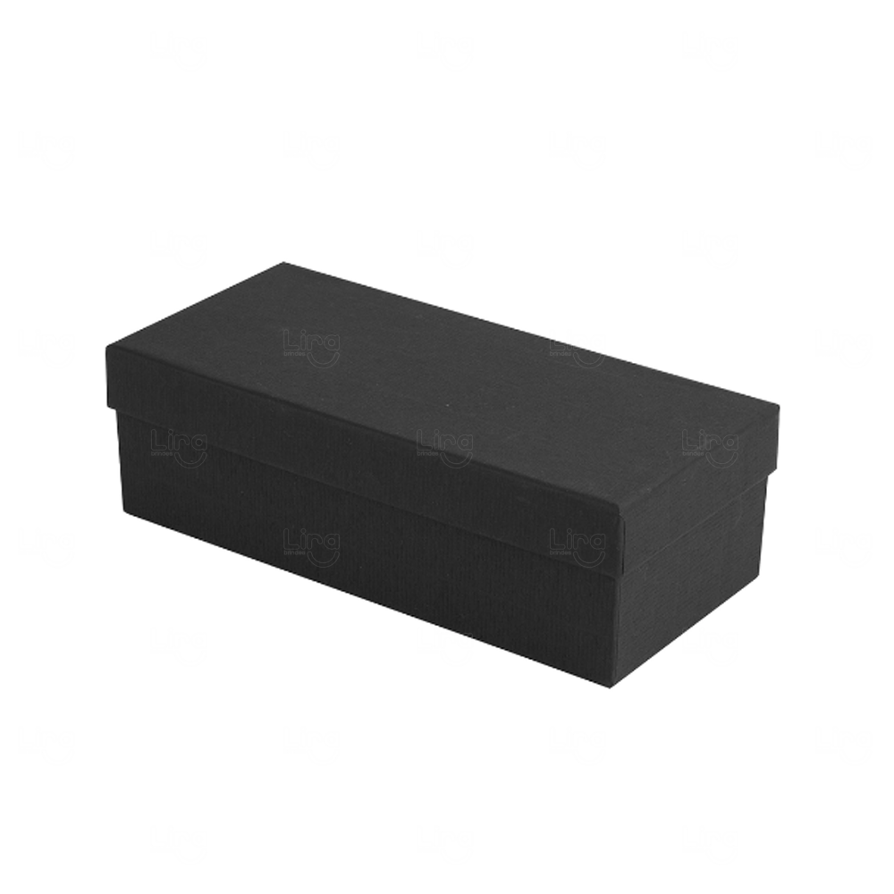 Caixa Cartonada Retangular Personalizada (18 x 8 x 5,5 cm) Preto