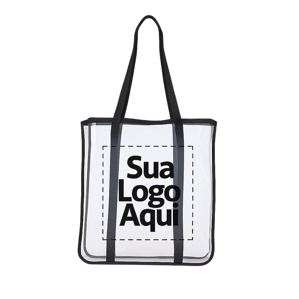 Sacola Transparente em PVC Personalizada - 40 x 36,3 cm 