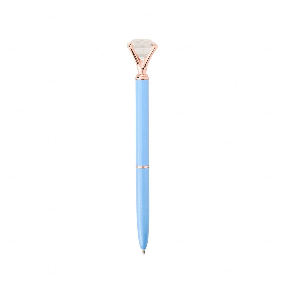 Caneta com Diamante Cristal Personalizada Azul
