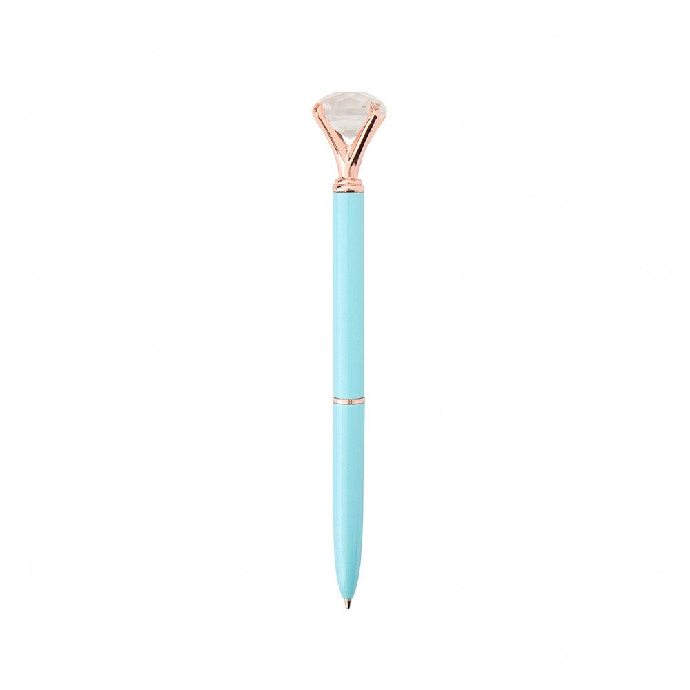 Caneta com Diamante Cristal Personalizada Azul Claro