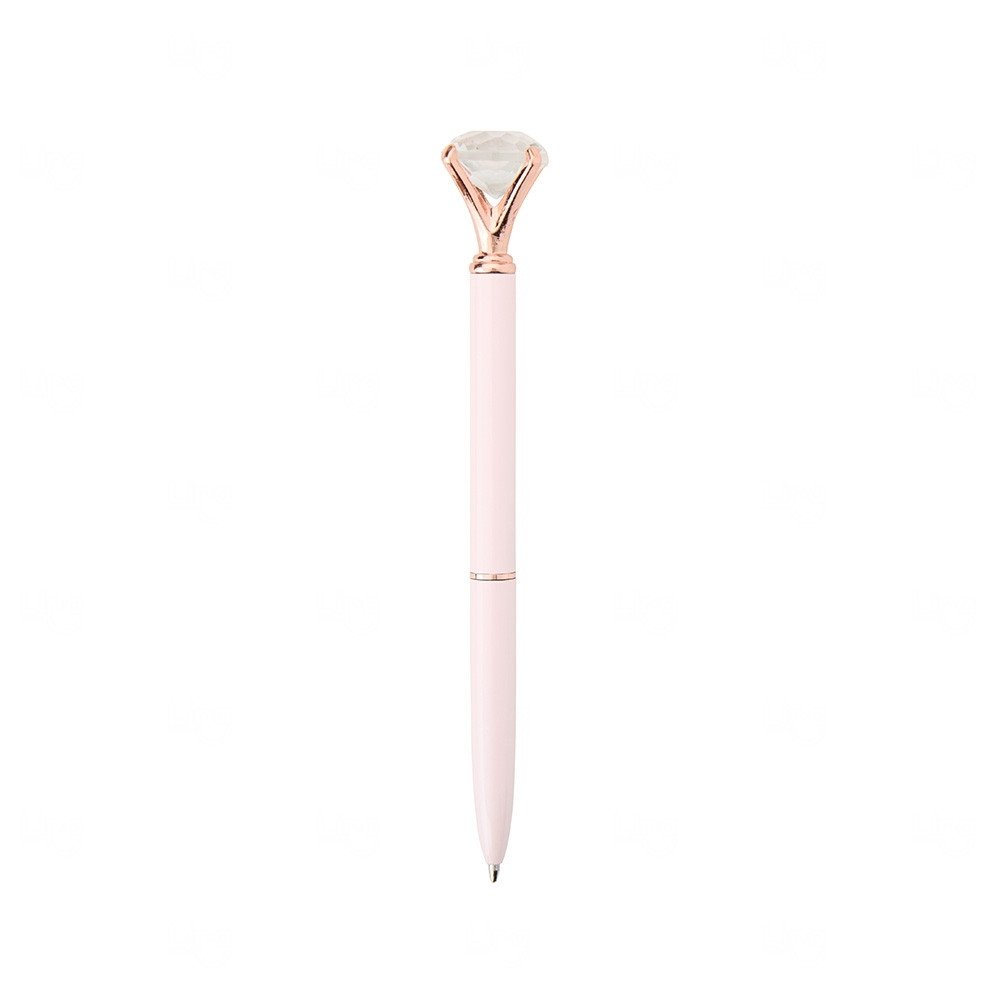 Caneta com Diamante Cristal Personalizada Rosa Claro