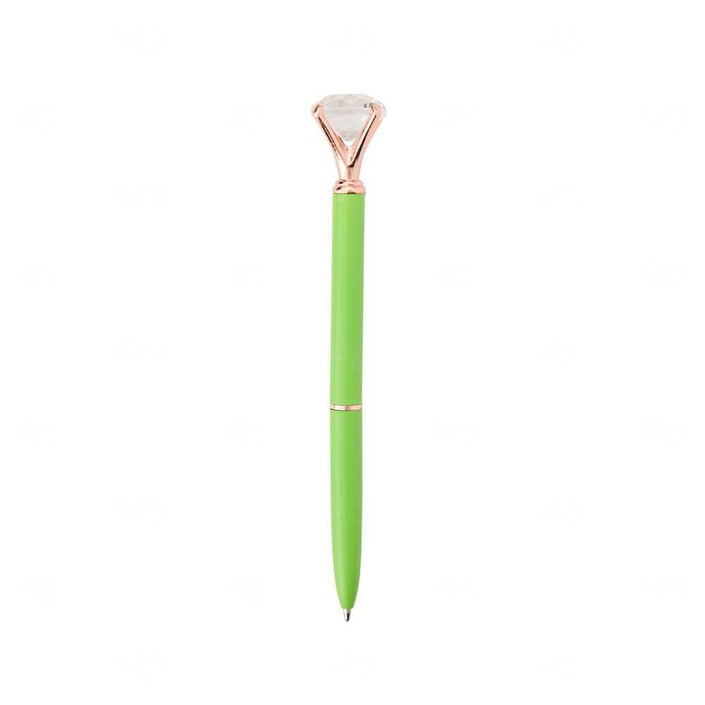 Caneta com Diamante Cristal Personalizada Verde