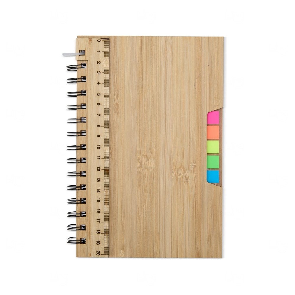 Caderno de Bambu com Régua Personalizado - 21x15cm Bambu