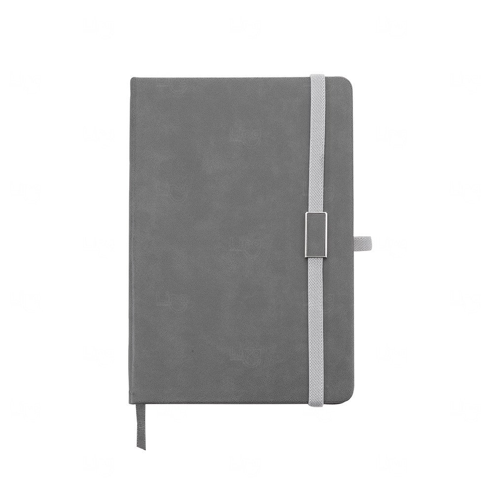 Moleskine Emborrachado Personalizado - 21,2 x 14,5 cm Cinza