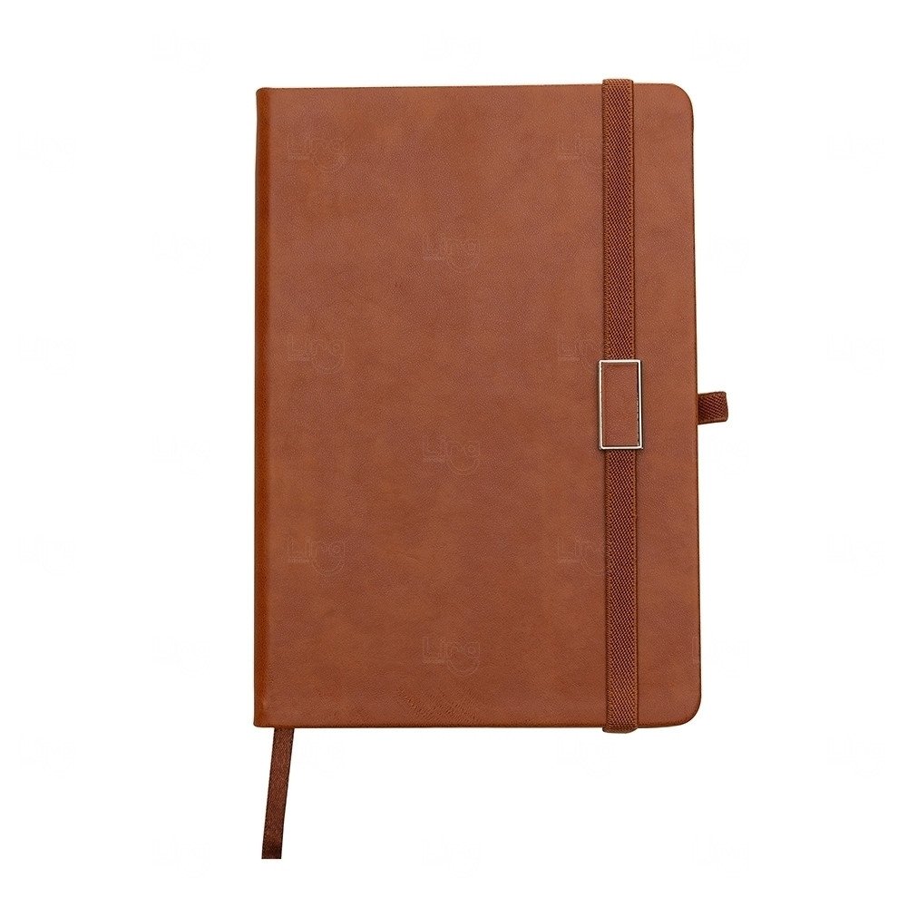 Moleskine Emborrachado Personalizado - 21,2 x 14,5 cm Marrom
