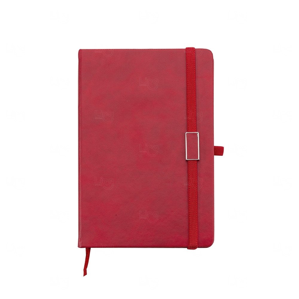 Moleskine Emborrachado Personalizado - 21,2 x 14,5 cm Vermelho