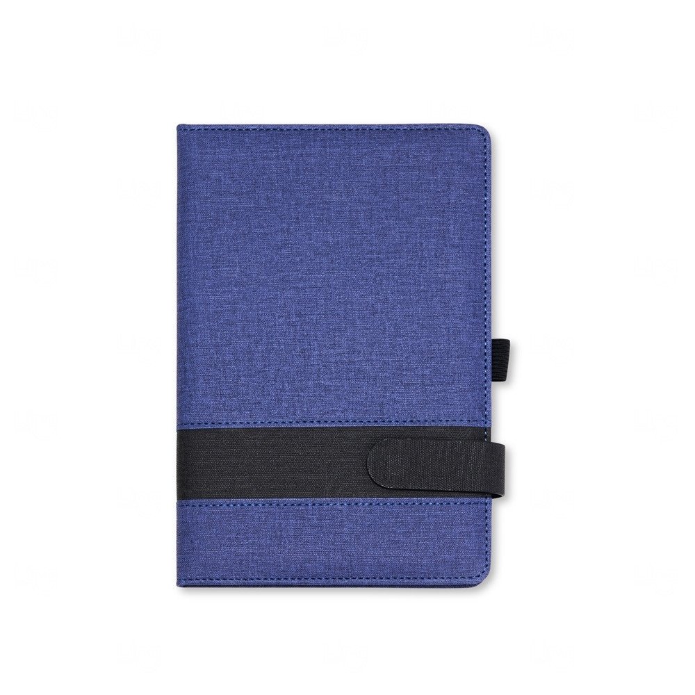 Caderneta A5 em Linho Personalizada 21,2 x 14,4 cm Azul