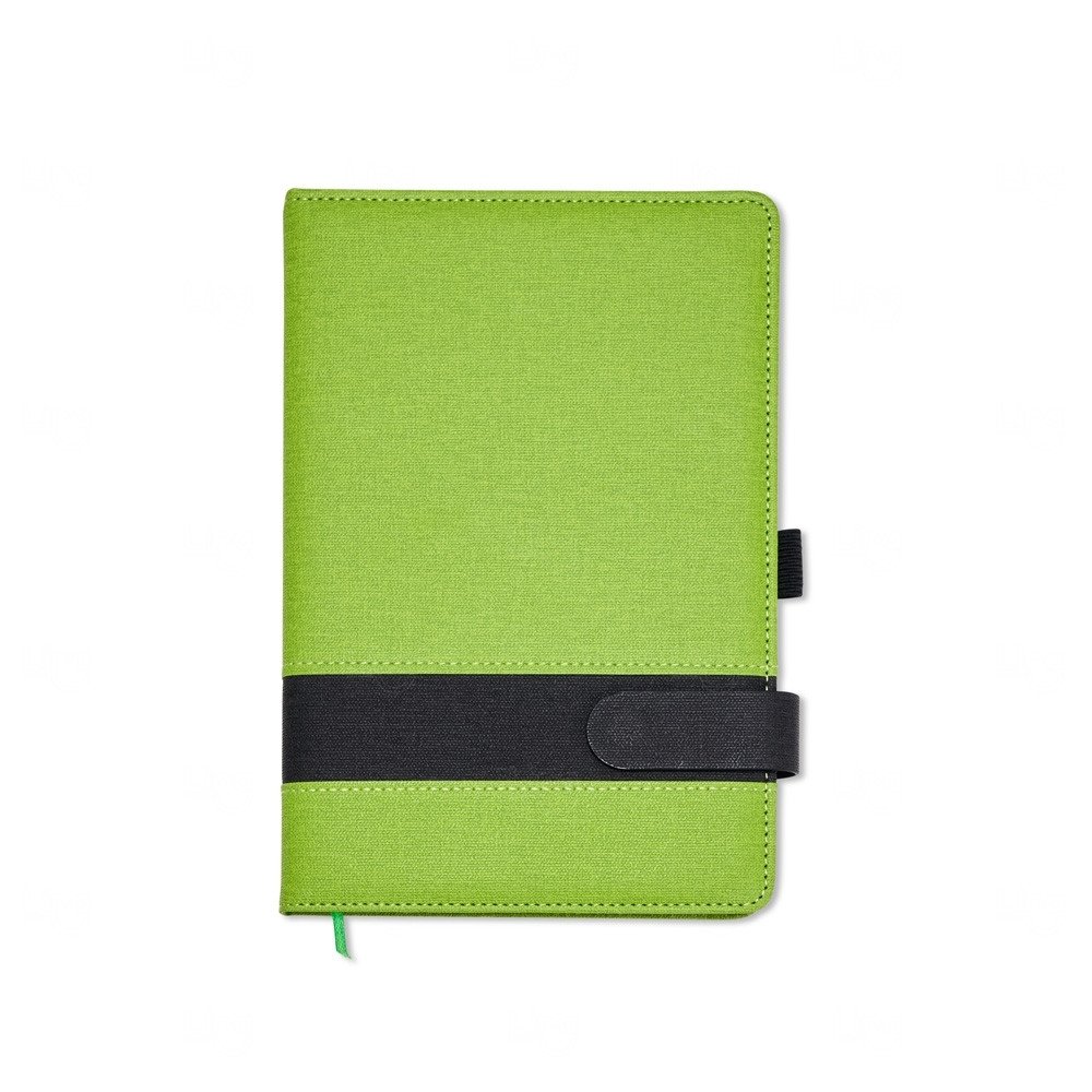 Caderneta A5 em Linho Personalizada 21,2 x 14,4 cm Verde