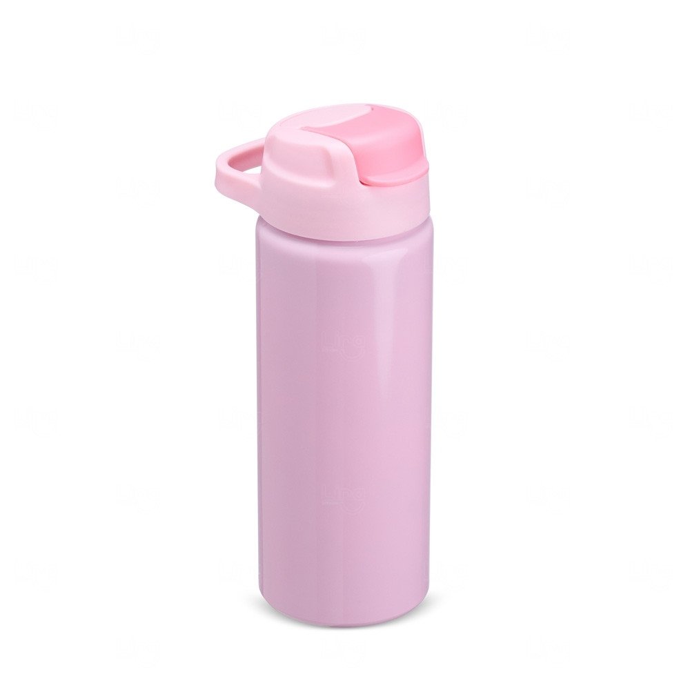 Squeeze de Alumínio 600ml Personalizado Rosa Claro