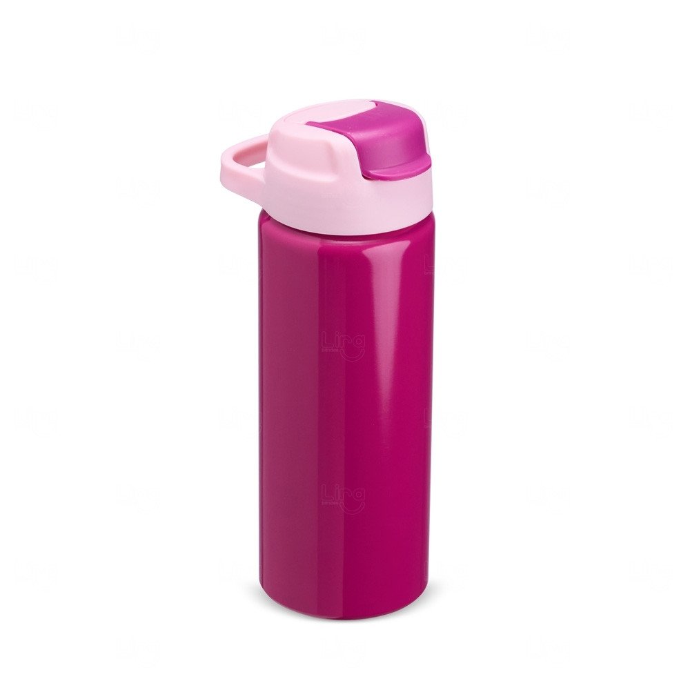 Squeeze de Alumínio 600ml Personalizado Rosa Escuro